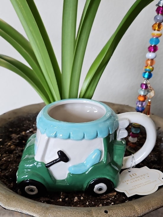 Strawberry Street Other - Cute Green Golf Cart Ceramic Mug